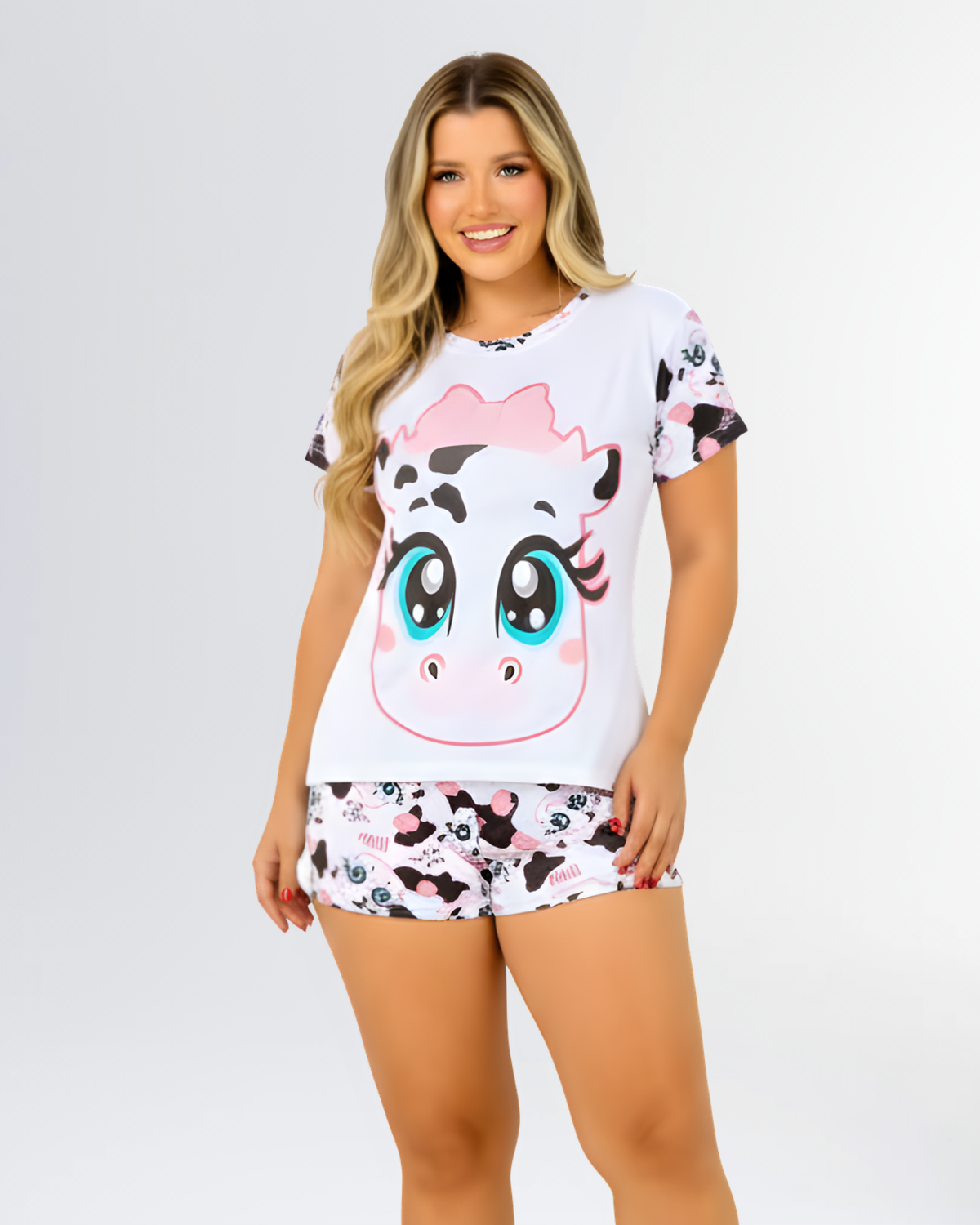 PIJAMA FEMININO - ESTAMPA VAQUINHA CUTE