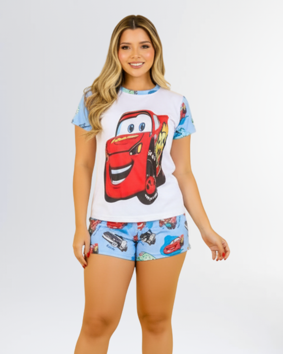 PIJAMA FEMININO DE VERÃO -CARROS