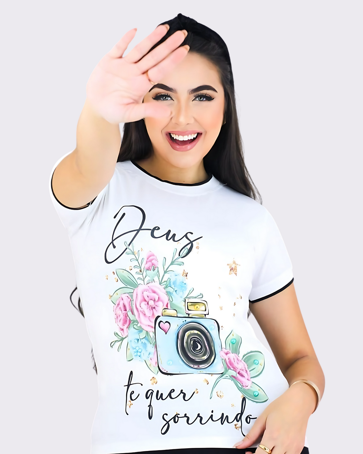 DEUS QUER TE VER SORRINDO - T-SHIRT PREMIUM