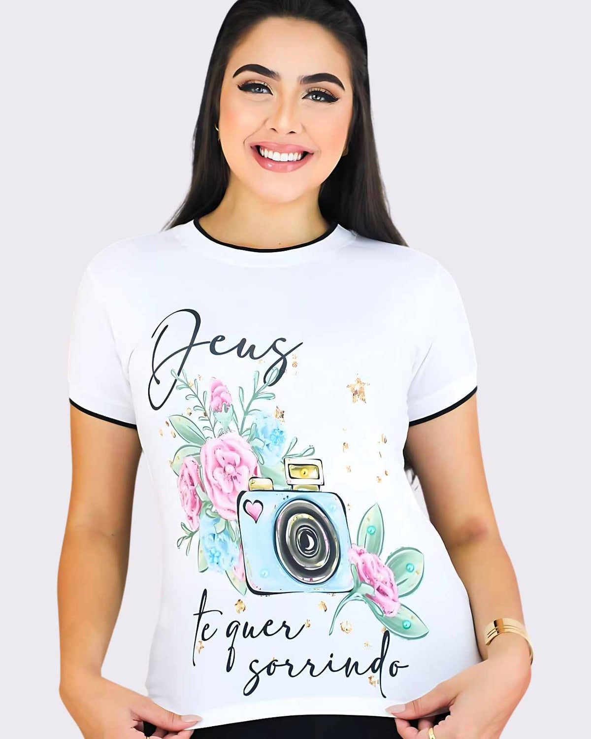 DEUS QUER TE VER SORRINDO - T-SHIRT PREMIUM
