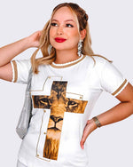 LEÃO E A CRUZ - T-SHIRT PREMIUM